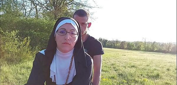  This nun gets her ass filled with cum before she goes to church !!